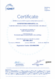certificado ISO bidarte
